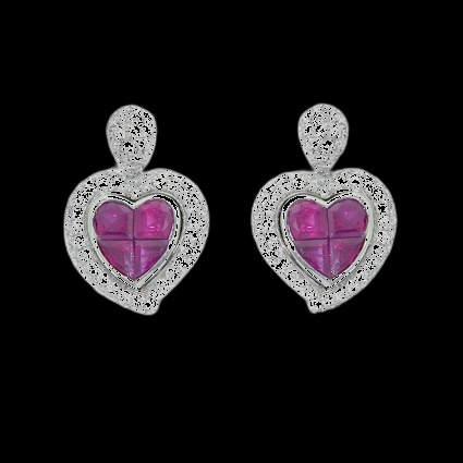 Boucles Coeur Rubis Grace