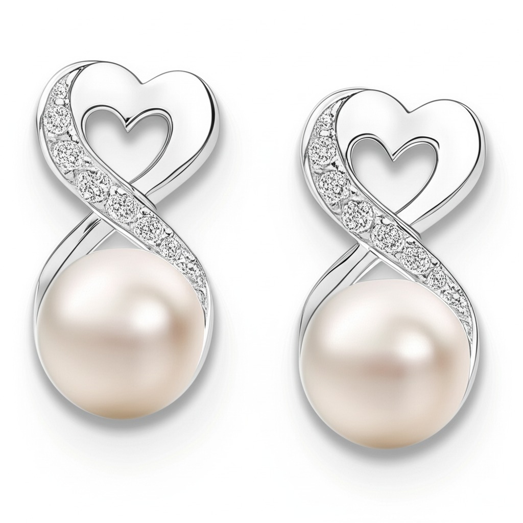 Pendentif Cœur Perle et Diamant