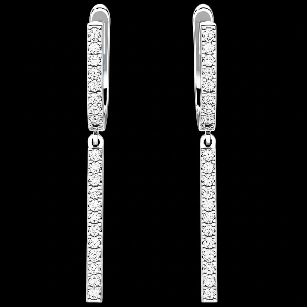 Boucles Pendantes Diamant Céleste