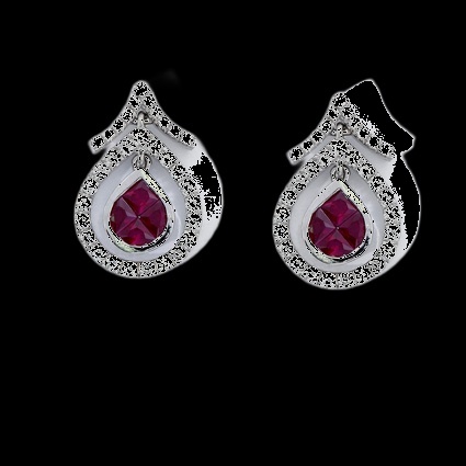 Boucles Croissant Rubis Diamant