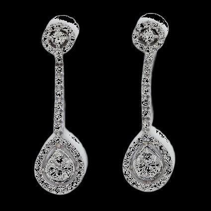Boucles d'Oreilles Diamant Goutte