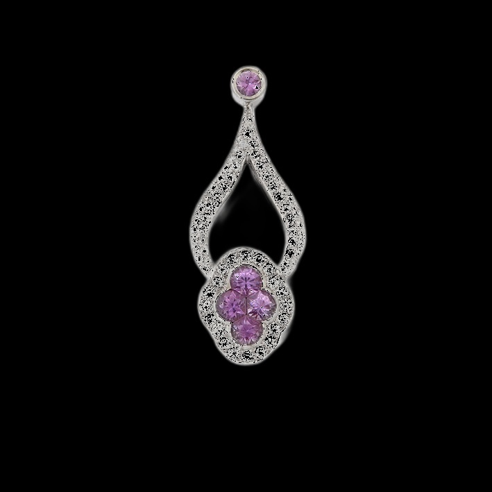 Pendentif Larme Diamant Violet
