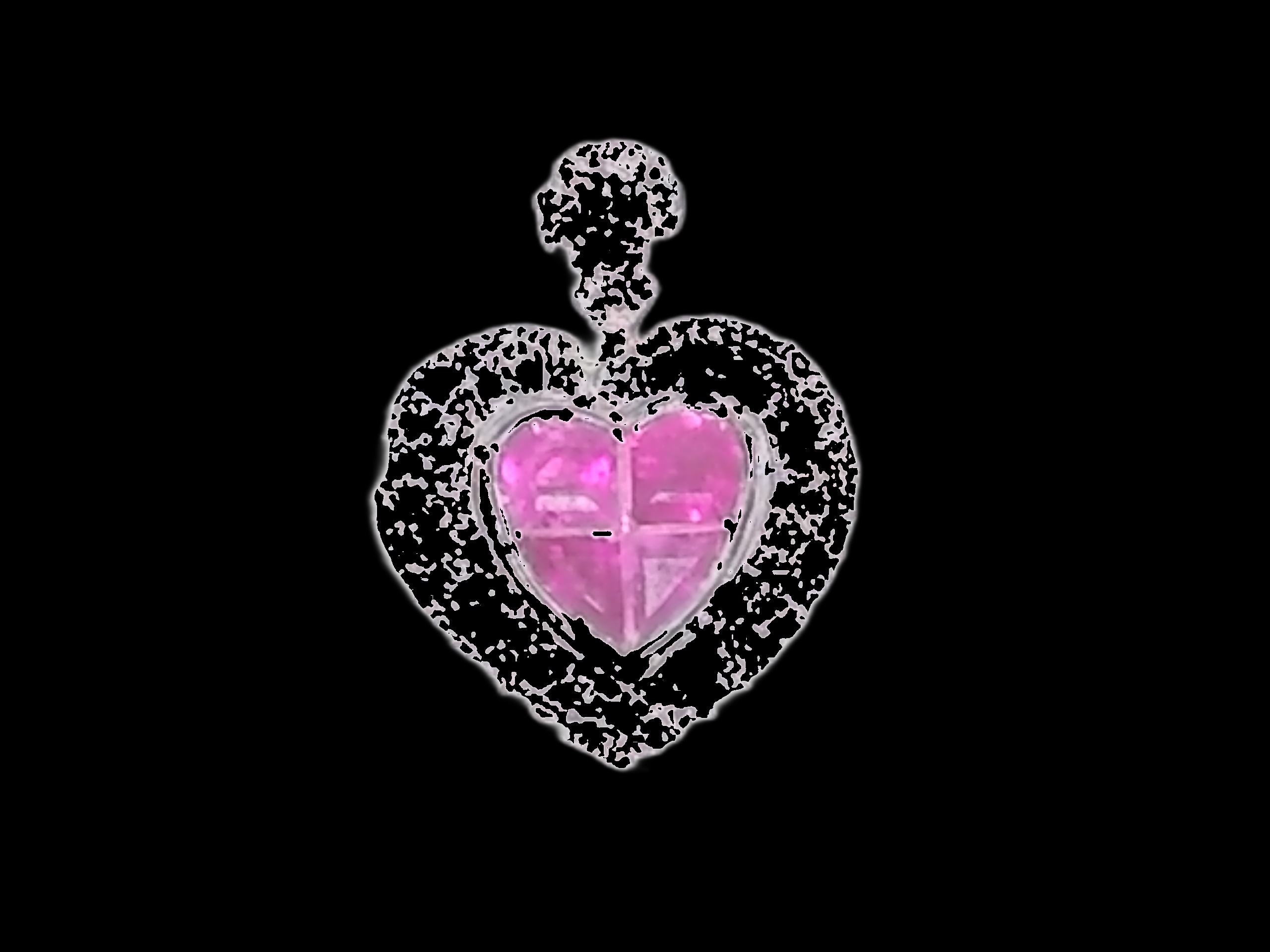 Pendentif Coeur Cristal Rose