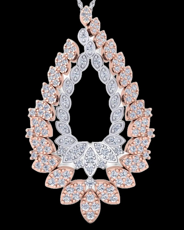 Pendentif Cascade de Lotus Diamant