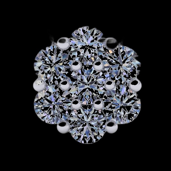 Pendentif Grappe Diamants Céleste