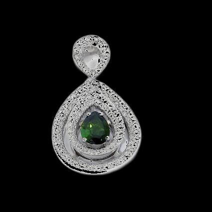 Pendentif Émeraude Larme Auréole