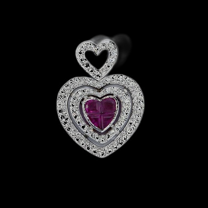 Pendentif Cœur Royal Rubis