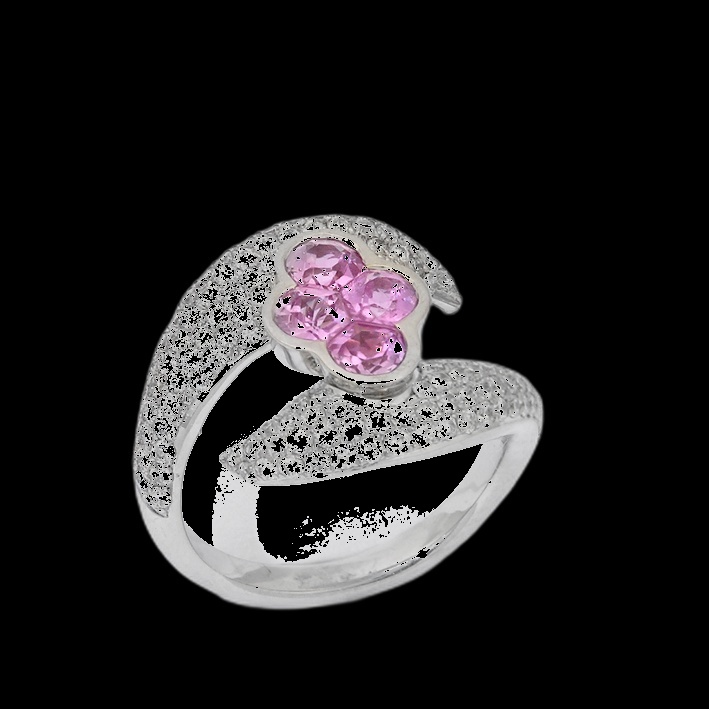 Bague Trèfle Rose Diamant