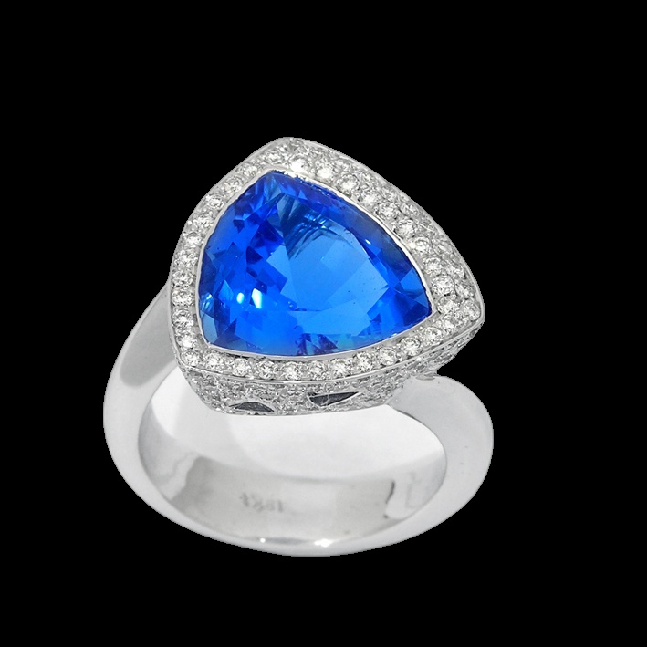 Bague Cœur Saphir Azure