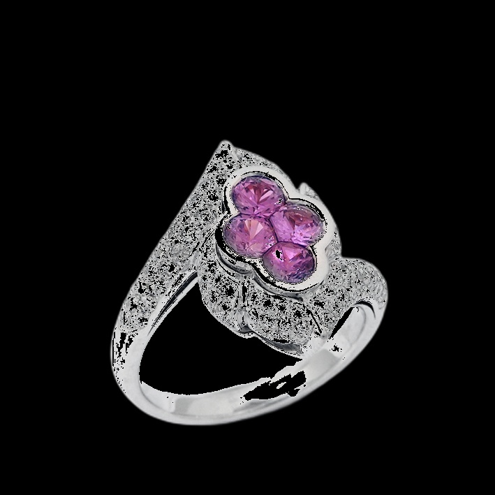 Bague Fleur Pourpre Diamant