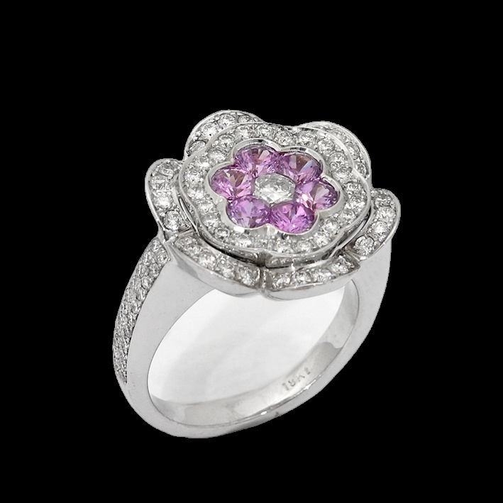 Bague Diamant Fleur Rose