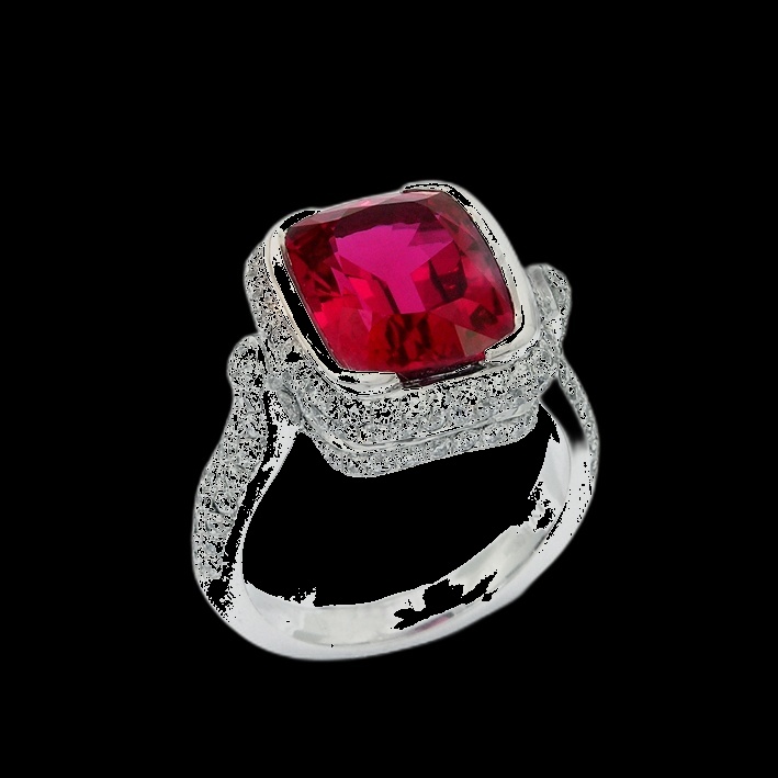 Bague Coussin Rubis Royal