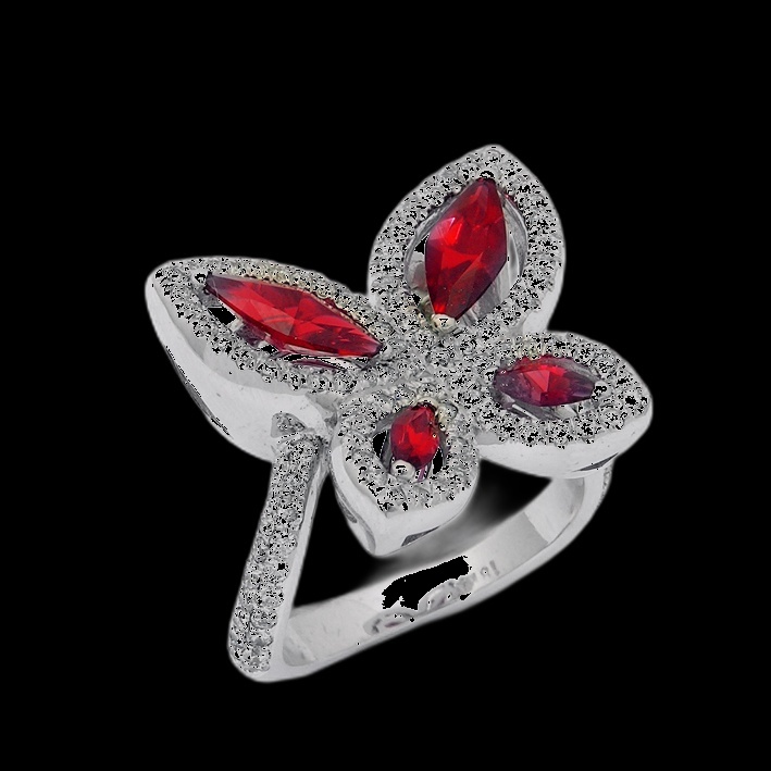 Bague Papillon Rubis