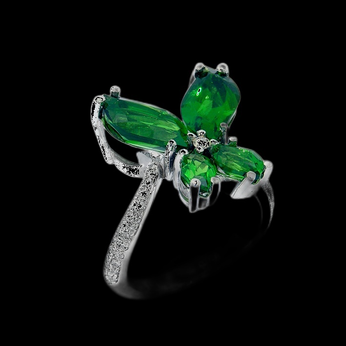 Bague Papillon Émeraude