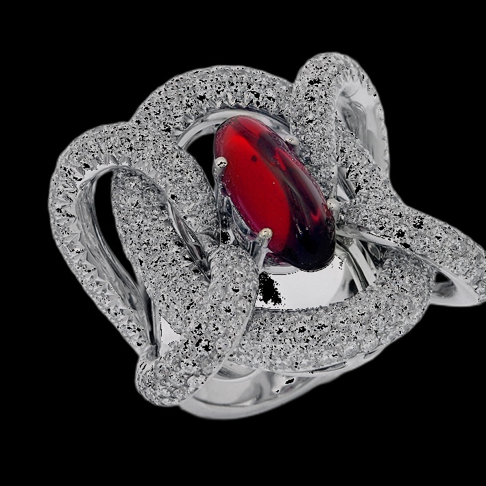 Bague Torsade Infinie Rubis
