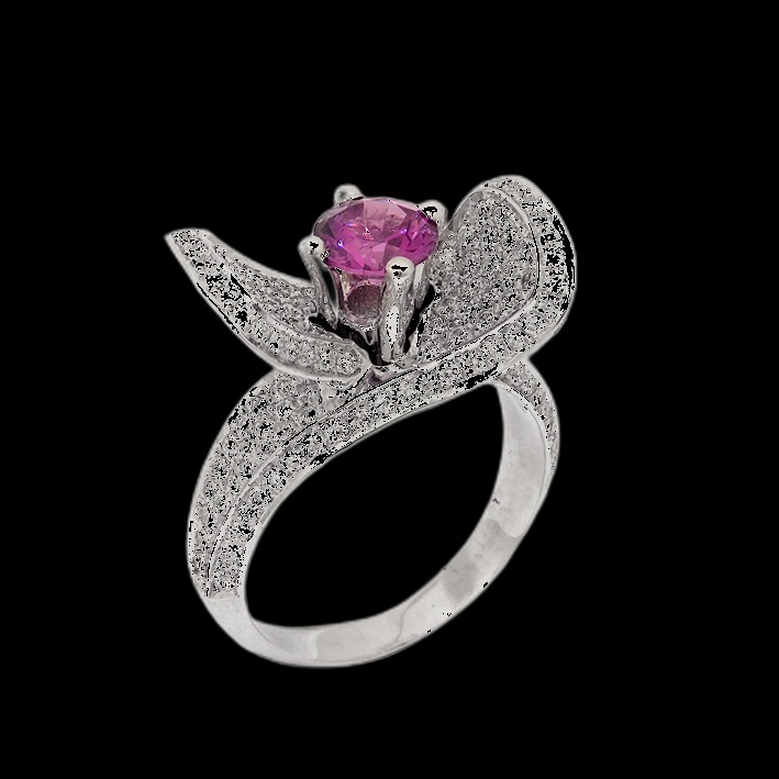 Bague Lotus Rubis Diamant