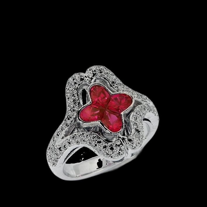 Bague Papillon Cœur Rubis