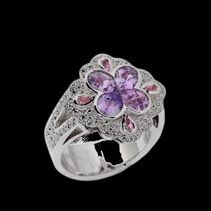 Bague Fleur Violette Diamant