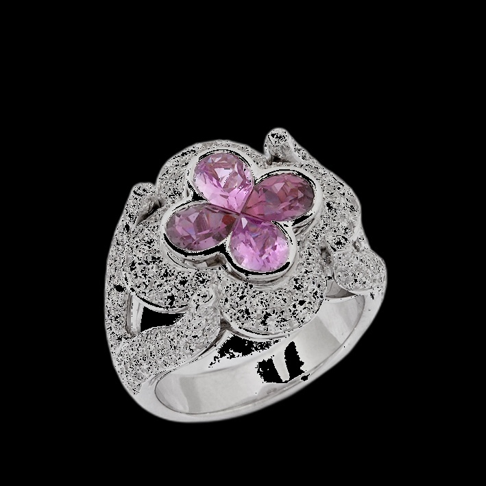 Bague Papillon Rose Diamant