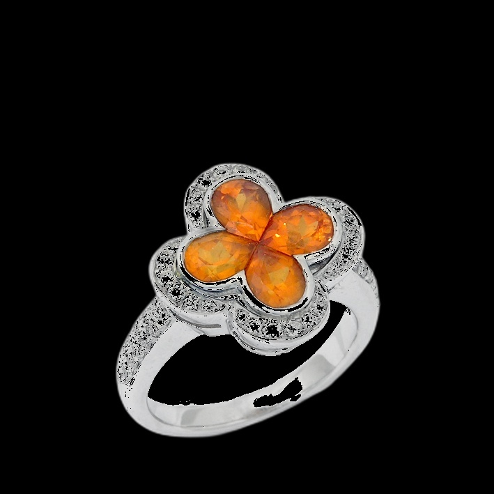 Bague Trèfle Citrine