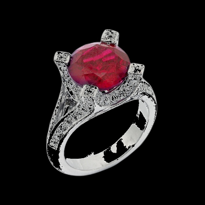 Bague Couronne Rubis Royal
