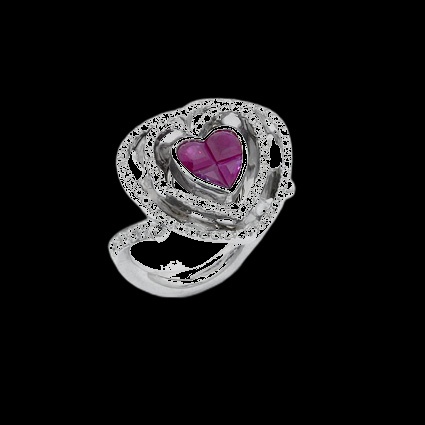 Bague Cœur Rubis Royal