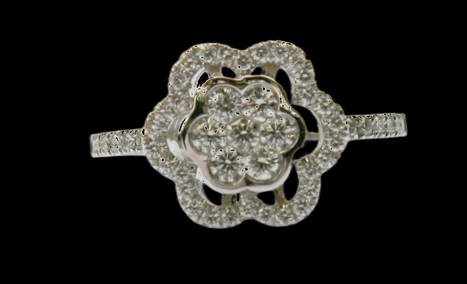 Bague Grappe Diamants Florale