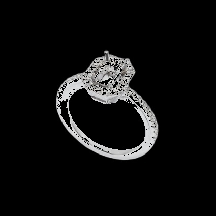 Bague Diamant Coussin Halo