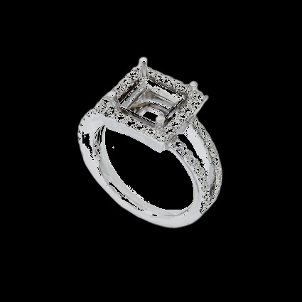 Bague Diamant Halo Carré