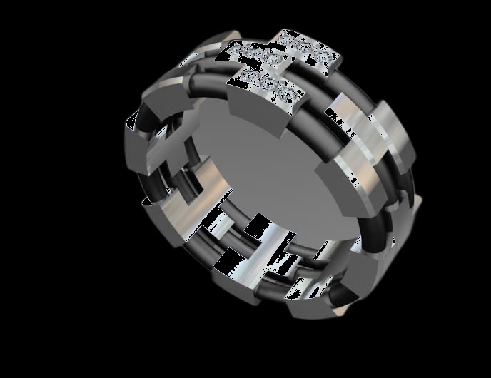 Bague Diamant Maillon Titane