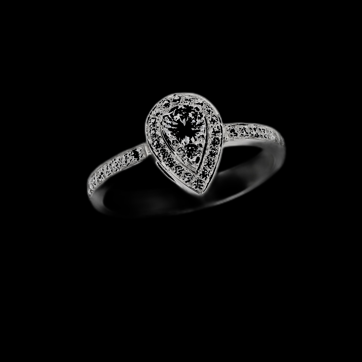 Bague Diamant Halo Poire