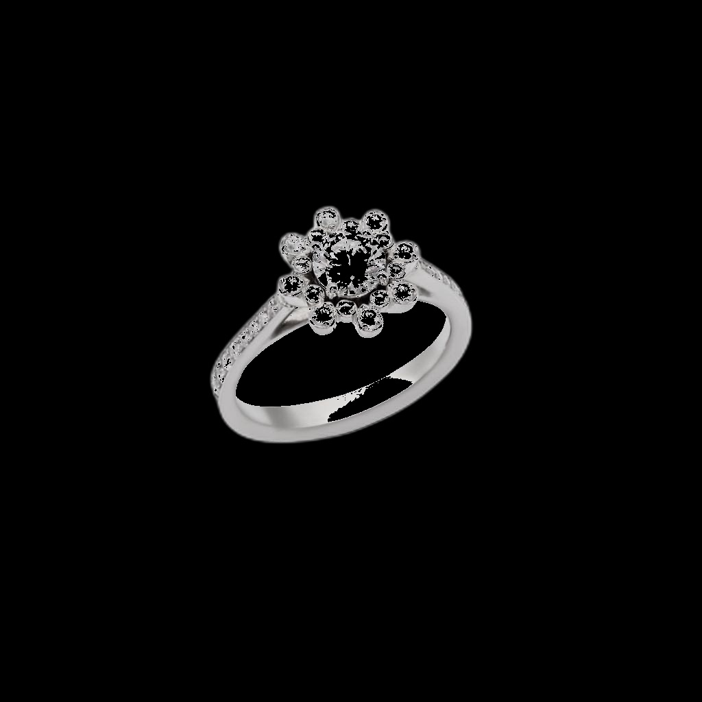 Bague Solitaire Fleurie Diamant